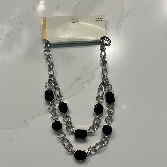 Charming Charlie Jewelry - Necklace: two chain black and silver.
